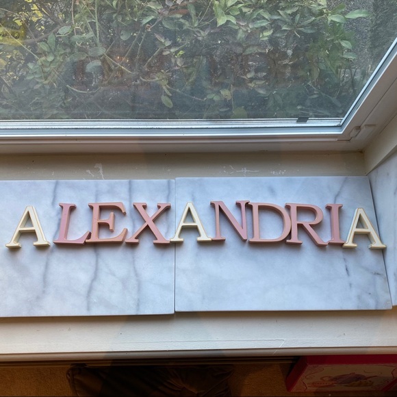 Wooden letters “Alexandria” or “Alexandra - Picture 1 of 5